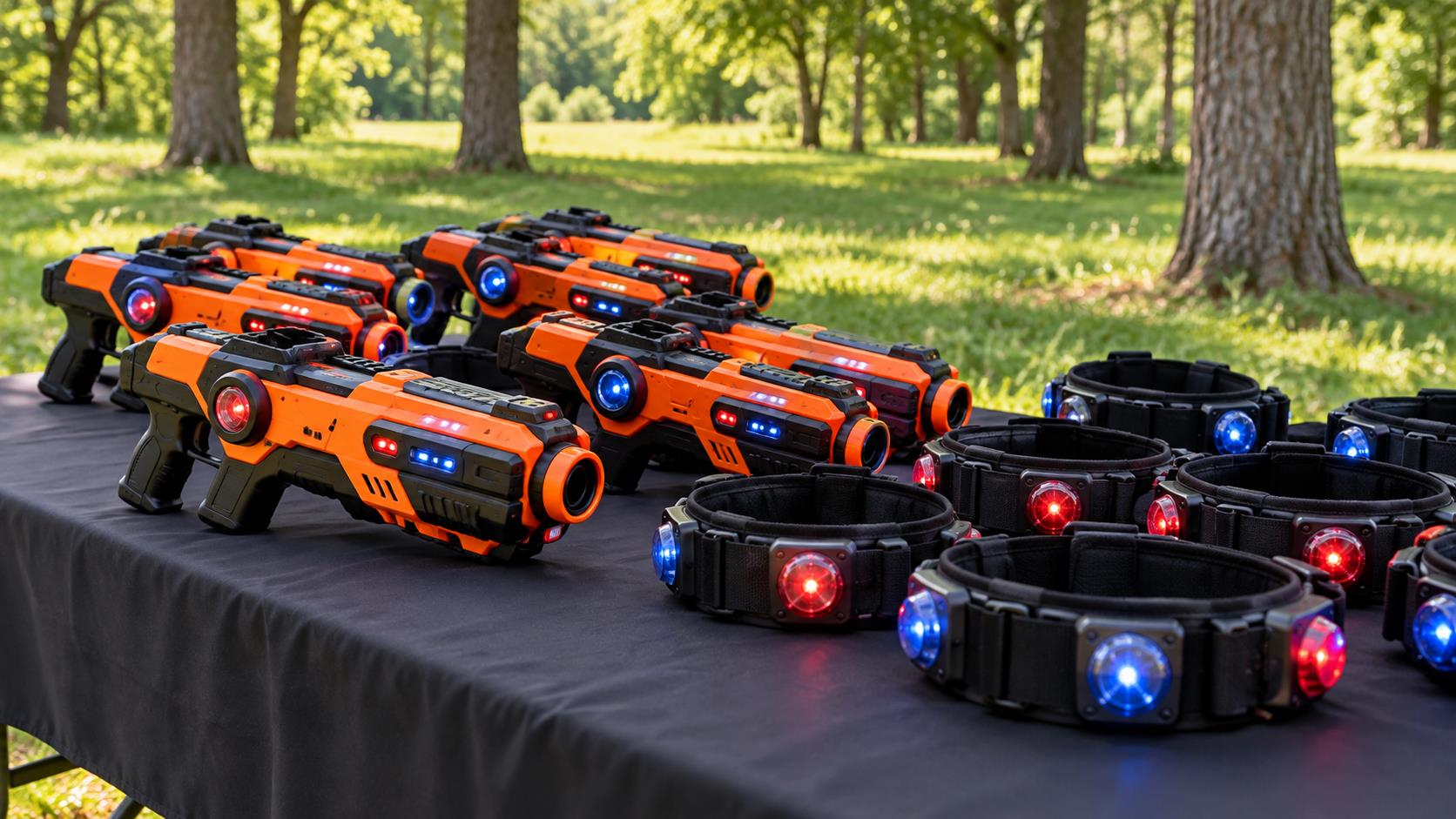 Laser tag equipment for an event add-on