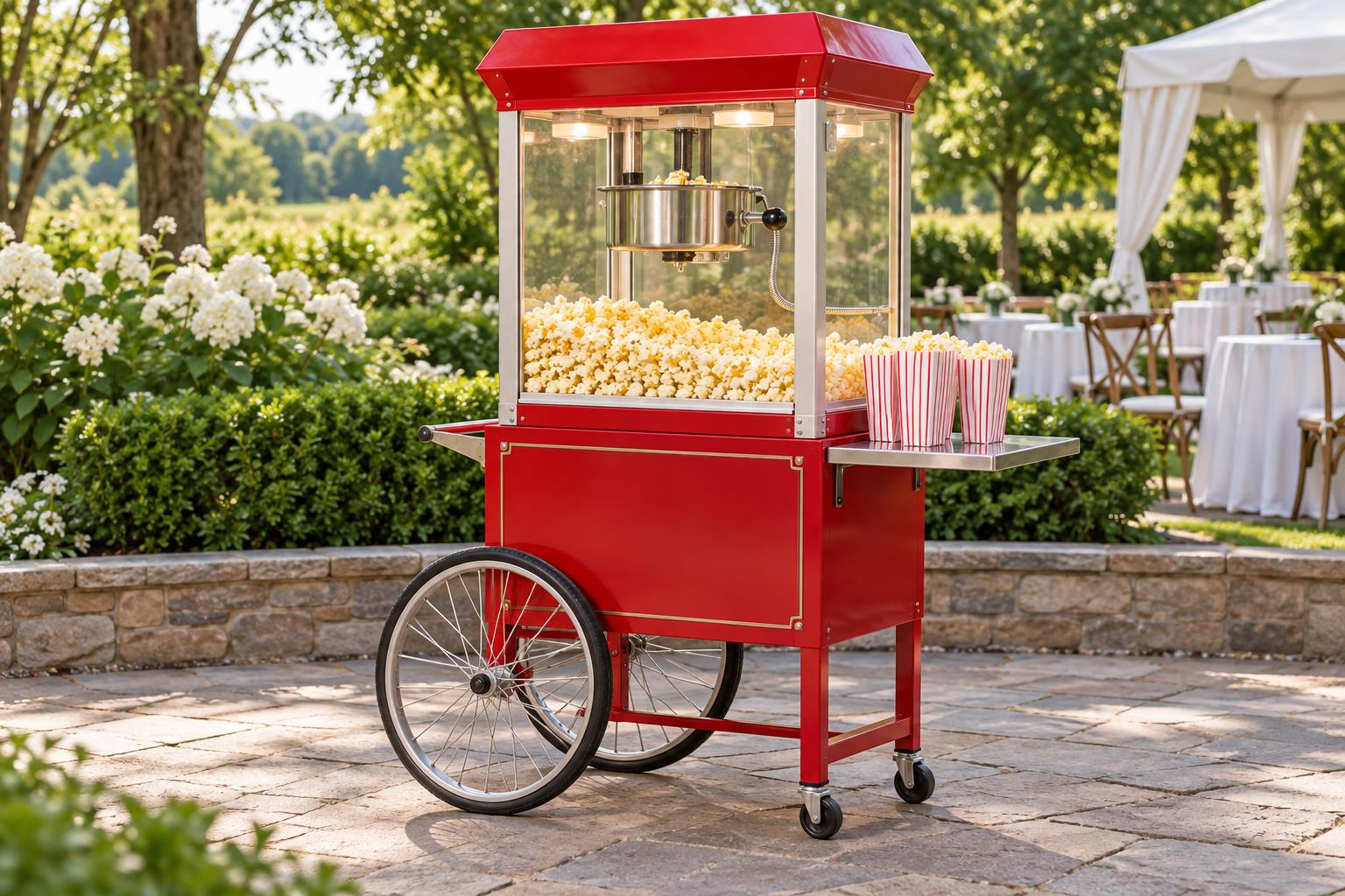 Popcorn machine available as an event add-on