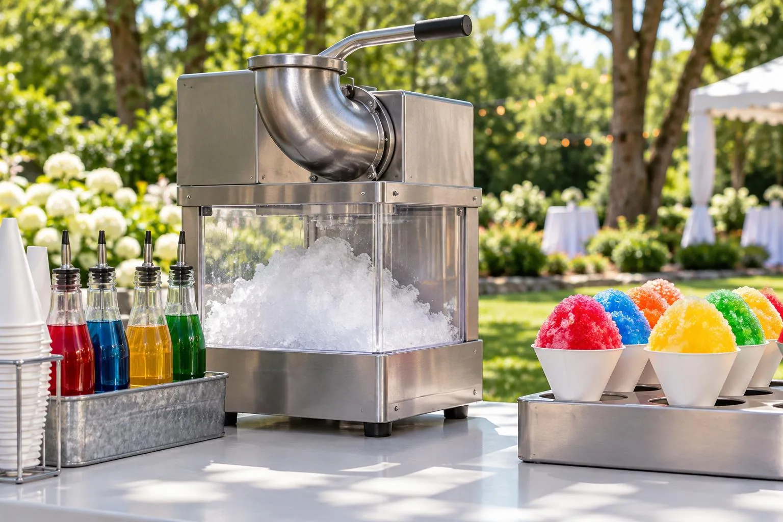 Snow cone machine available as an event add-on