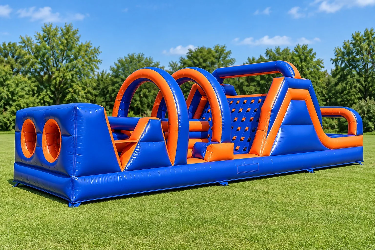 the blue and orange obstacle course